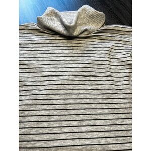 Liz Claiborne Weekend Gray Striped Knit Cowl Neck Pullover Top XL